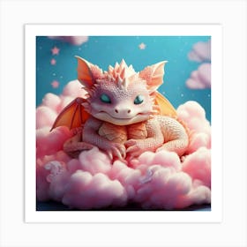 Firefly Sleeping Baby Dragon Cradled On Candy Clouds 64670 (2) Art Print