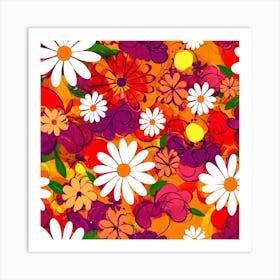 Flowers Abstract Art Art Print