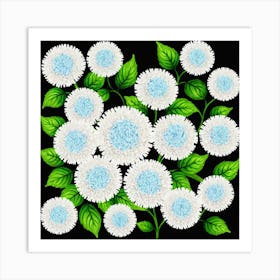 White Chrysanthemums 13 Art Print