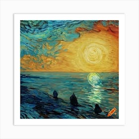 Abstract Sunset Art Print