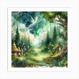 Fairy House In The Forest Art Print