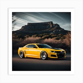 A Dramatic High Contrast Cinematic Photograph Of A Vibrant Chevrolet SS 2 Art Print