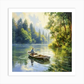 Man In A Boat 5 Art Print