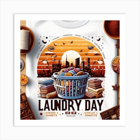 Laundry day and laundry basket 1 Art Print