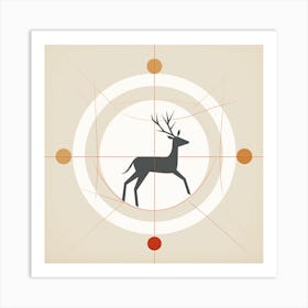 Deer In A Circle Art Print