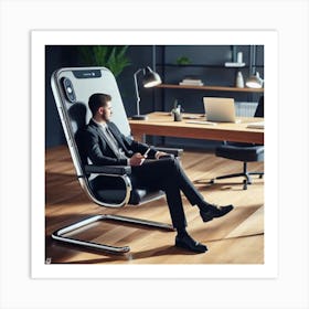 The black IPhone Chair 3 Art Print