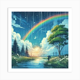 Rainbow in the sky Art Print