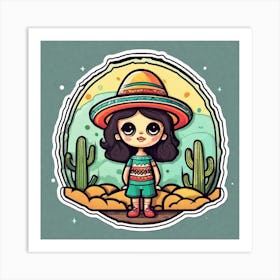 Mexico Sticker 2d Cute Fantasy Dreamy Vector Illustration 2d Flat Centered By Tim Burton Pr (30) Art Print