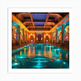 Swimming Inside Hearst Castle Art Print