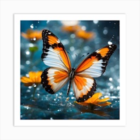 Butterfly In Water Art Print