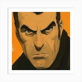 Man With An Angry Face Art Print