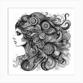 A portrat of woman 4 Art Print