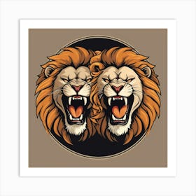 Two Lions Art Print