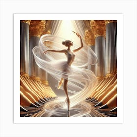 Ballerina In A Ballroom Art Print
