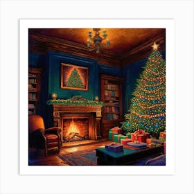 Christmas Tree In The Living Room 21 Art Print