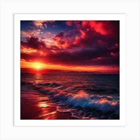 Sunset Over The Ocean 173 Art Print