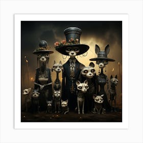 Skeleton Family 3 Art Print