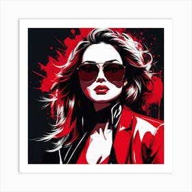 Woman In Red 3 Art Print