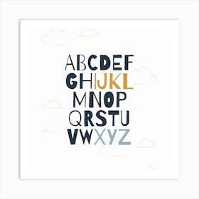 Alphabet And Numbers Art Print