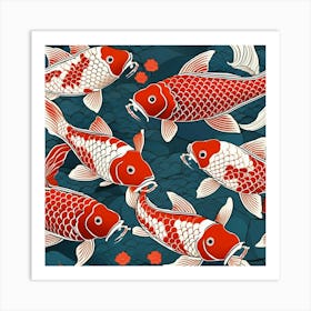 Koi Fish Pattern 2 Art Print