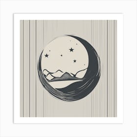 Moon And Stars Art Print