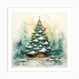 Aqua Arboreal Aurora 1 Art Print