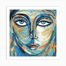 Blue Face Art Print