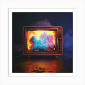 Tv With Smoke 1 Art Print