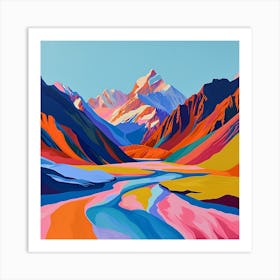 Colourful Abstract Aorak Imount Cook National Park New Zealand 2 Art Print