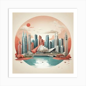 Singapore Geometric Illustration 2 Poster Art Print 0 Art Print