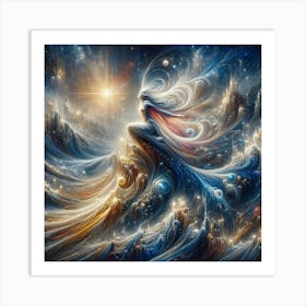 Woman In Space Art Print