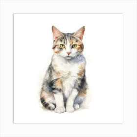 American Wirehair Cat Portrait 1 Art Print