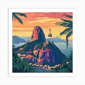 A Sugarloaf Mountain In Rio De Janeiro Lofi Illu 1719995814 4 Art Print