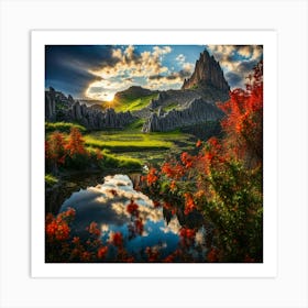 Sunset In The Mountains 10 Art Print