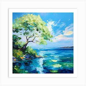 A Stunning Post Impressionist Painting Masterfully Executed With A Palette Knife Featuring An Abstr (1) Art Print