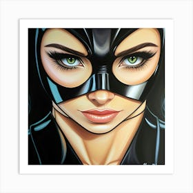 Seductive cat woman Art Print