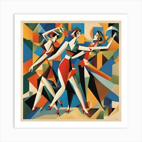 Dancers abstract art Art Print