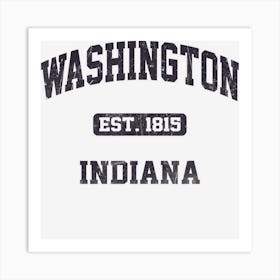 Washington Indiana In Vintage State Athletic Style Art Print