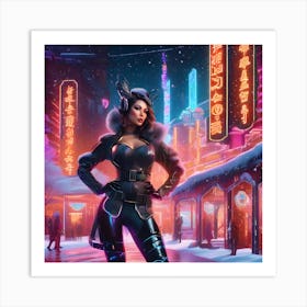 Cyberpunk Christmas 4 Art Print