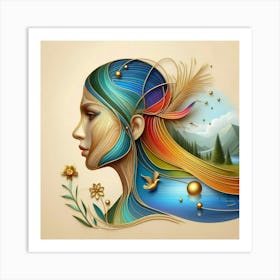 A lady's face 2 Art Print