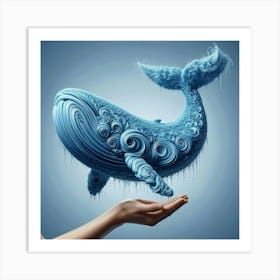 Whale In The Hand Art Print