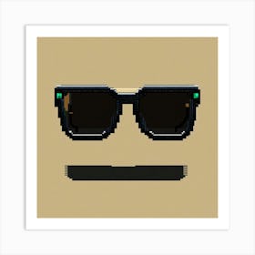 Pixel Art Of A Black Off White Sunglass From The F Art Print