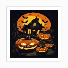 Halloween Pumpkins Art Print