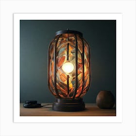 Stained Glass Table Lamp Art Print