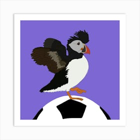 Puffin on the ball Art Print