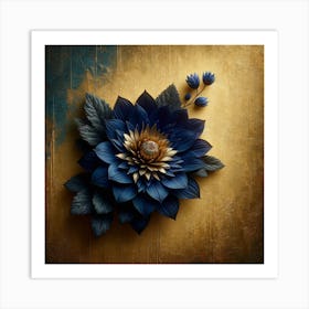 Blue Dahlia Flower 1 Art Print