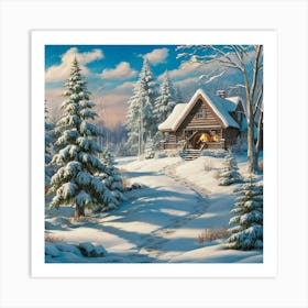 Cabin In The Woods Art Print