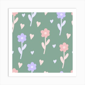 Summer flower field Art Print