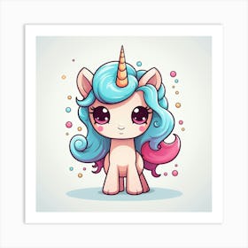 Unicorn With Rainbow Mane 39 Art Print