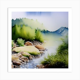 Watercolor Landscape Art Print